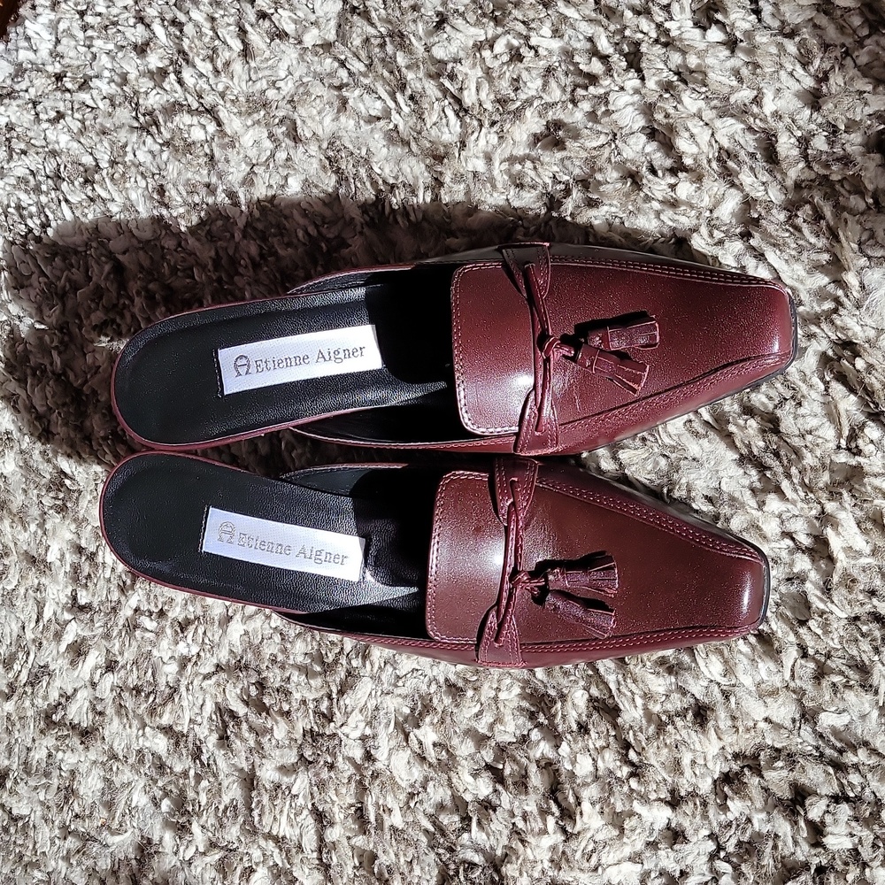 Etienne Aigner All Leather Upper  Patrician 7M EUC Mules